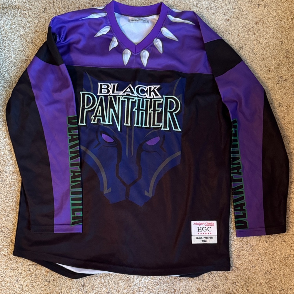 Marvel Black Panther Kids Jersey - Purple and Black Design